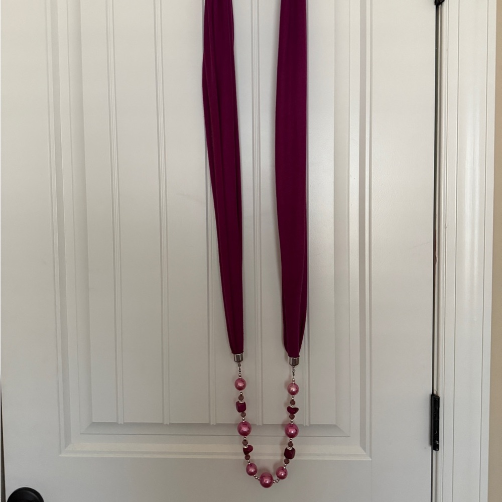 Purple Beaded Scarf – Elegant & Versatile - Picture 3 of 4